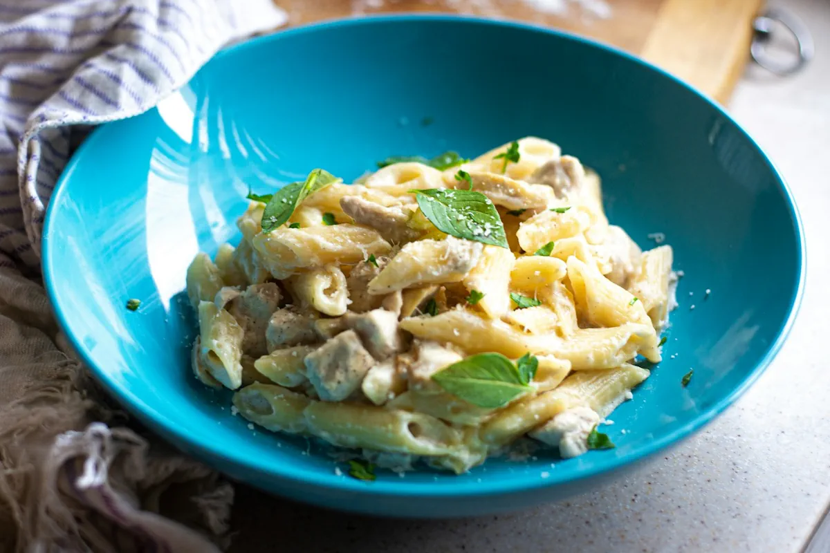 pasta alfredo kyckling