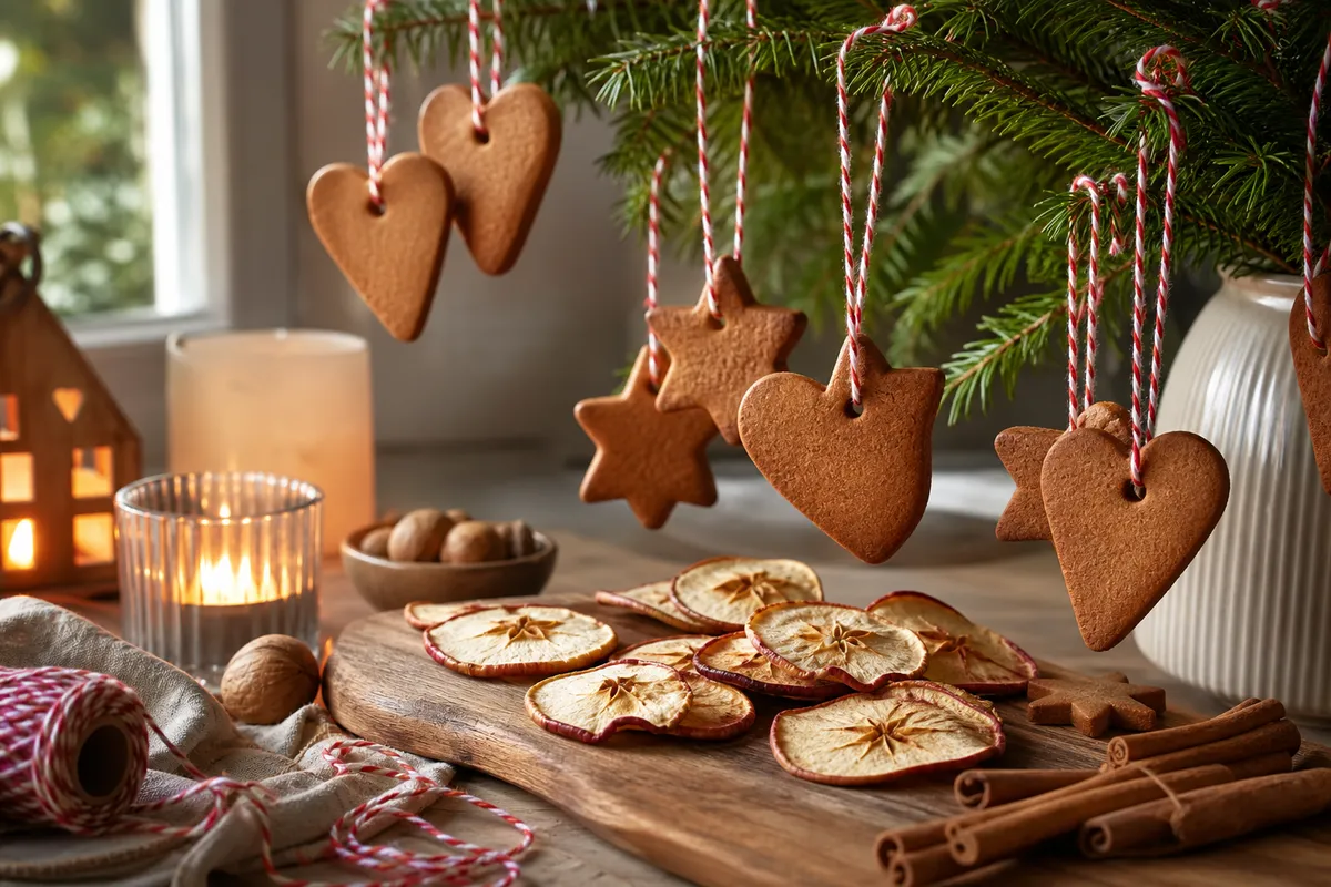Julpyssel med pepparkakor och vinteräpplen