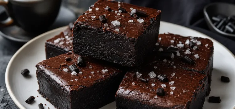 Lakritsfudgekaka med kladdig konsistens och saltlakrits Lakritsfudgekaka med kladdig konsistens och saltlakrits