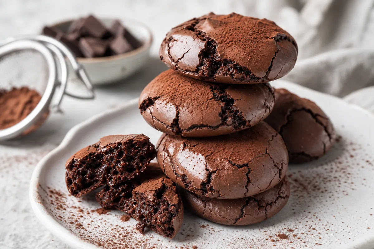Sega franska chokladmaränger med krispig yta