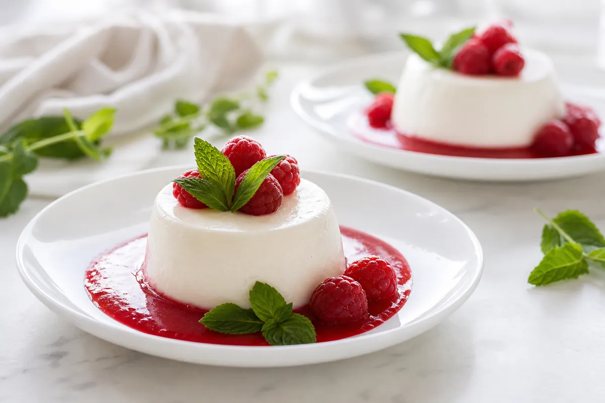 Klassisk vaniljpannacotta med bärsås